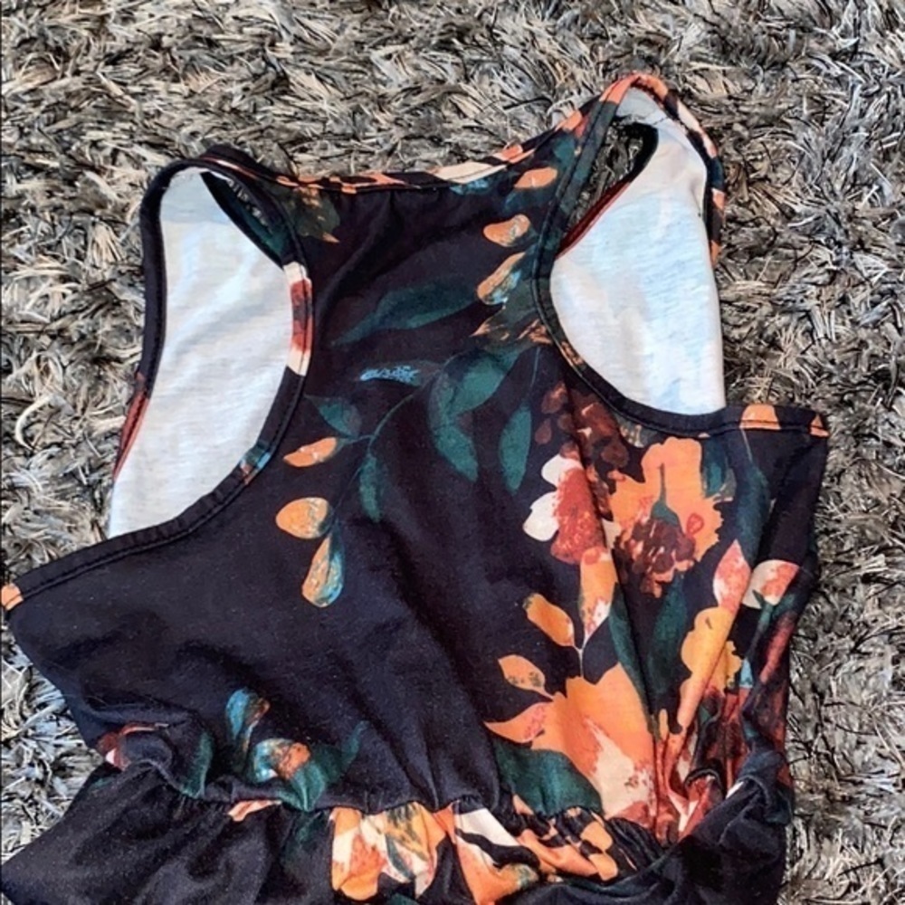 Black floral tank pretty maxi dress EUC size S. - Picture 3 of 3